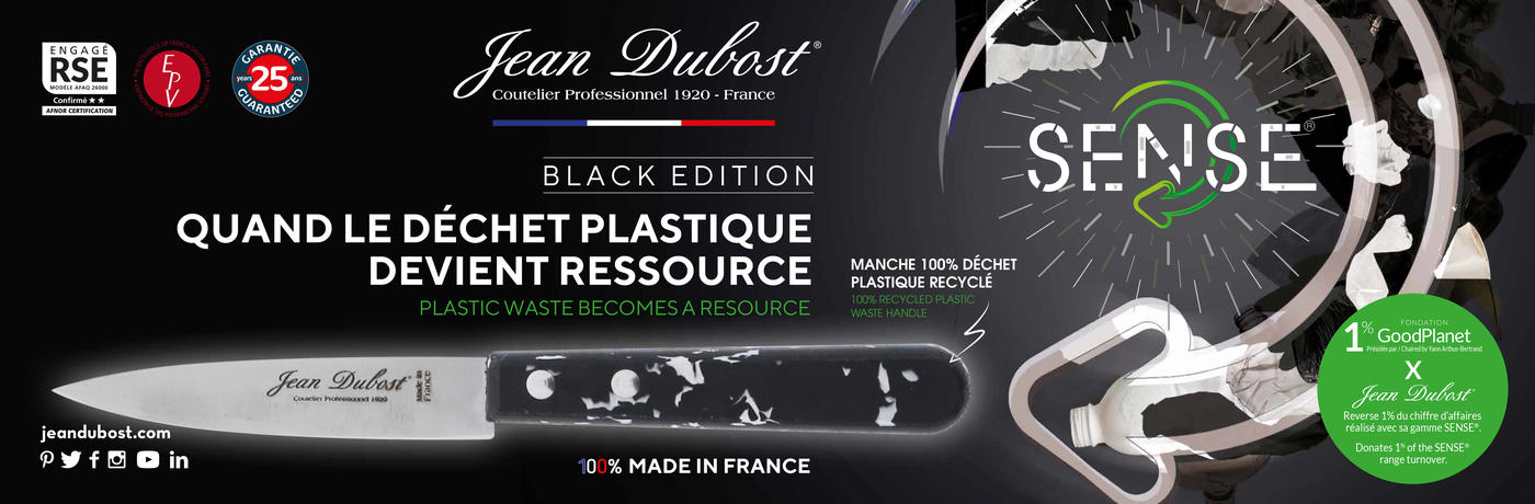 Jean Dubost collection Sense black edition made in France economie circulaire 1400x460px
