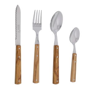 Couverts de table Jean Dubost Le Pradel 1920 manche olivier, made in France