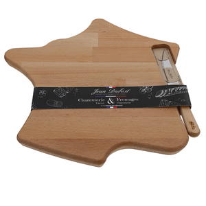 Couteau grill Jean Dubost et plateau fromage charcuterie en hêtre huilé format carte de France
