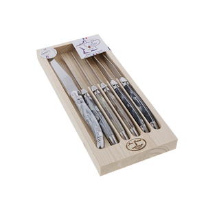 Coffret 6 couteaux Jean Dubost Laguiole coloris fusion, certifi&eacute;s Origine France Garantie